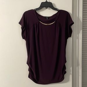 Dress Top, purple with gold neckline
